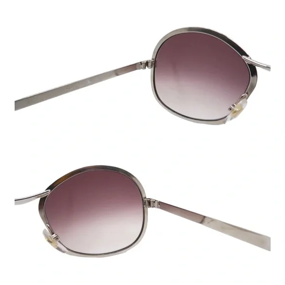 1970’s Unisex Metallic Silver Sunglasses, Made in Italy